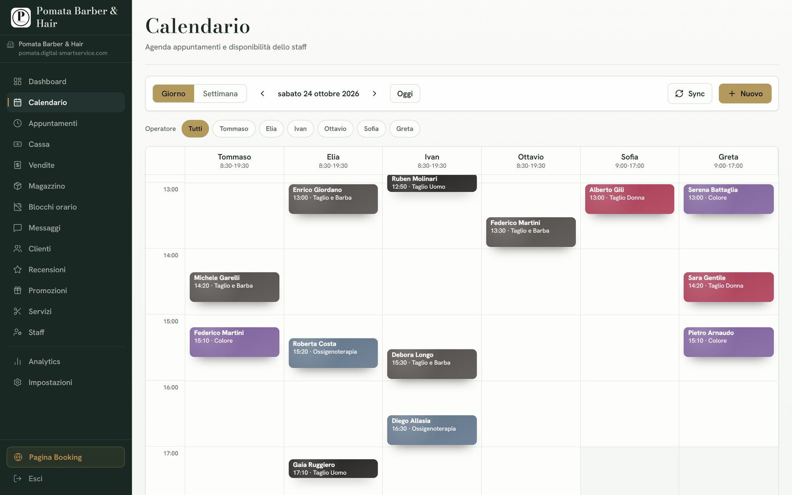 Smart Prenotazioni · calendario